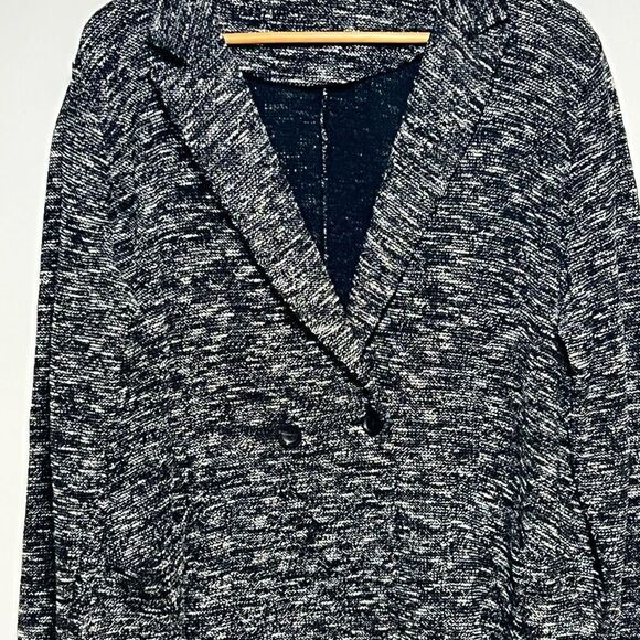 Eileen Fisher Double Breasted Tweed Knit Notch Collar Marled Button Blazer XL - Picture 6 of 7